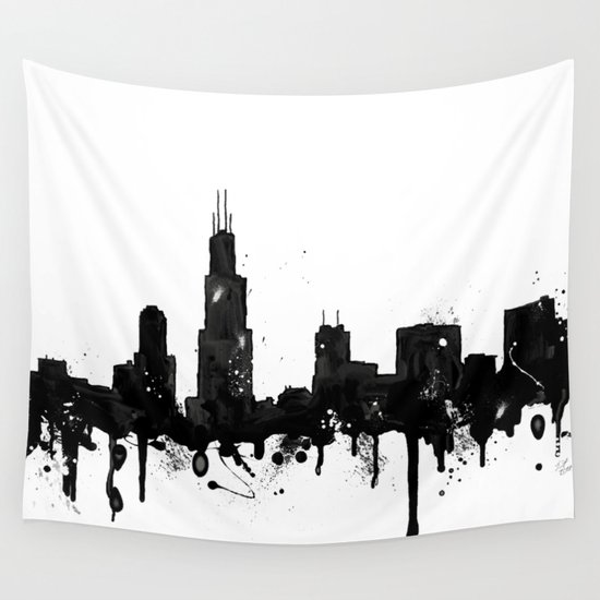 Chicago Skyline Wall Art watercolor chicago skyline wall tapestrytrinity bennett | society6 Chicago Skyline Wall Art watercolor chicago skyline wall tapestrytrinity bennett | society6