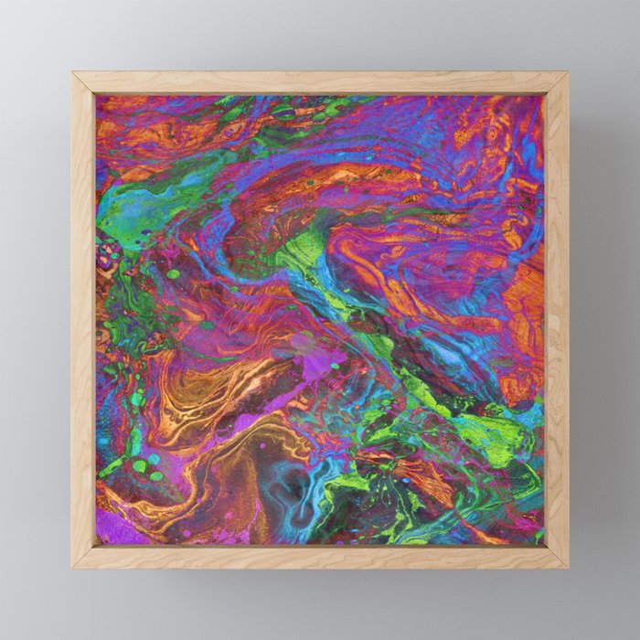 Psychedelic Cosmo Nightmare Glitch Framed Mini Art Print