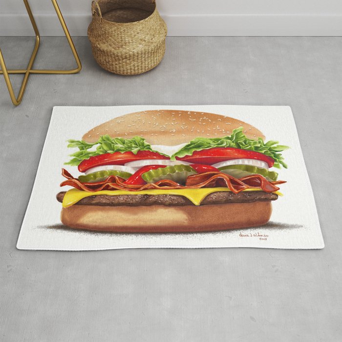 Bacon Cheeseburger by dana alfonso Rug