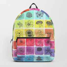 Botanical Doodle Rainbow Mosaic Backpack