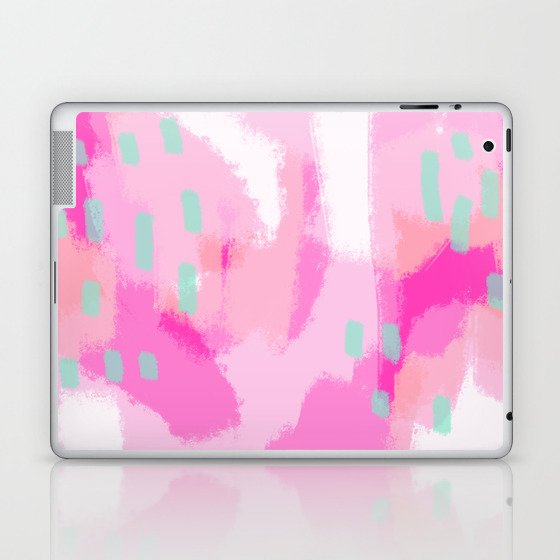 amelia - Pink Abstract Digital Painting Laptop & iPad Skin