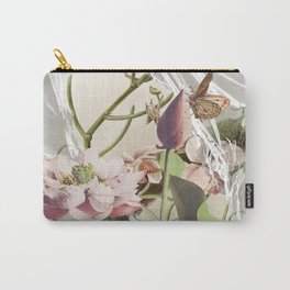 unwrapped Carry-All Pouch | Orchid, Moth, Floral, Collage, Butterfly, Flower, Nature, Plasticwrap, Lotus, Sander 