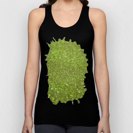 Bright Lime Glitter Unisex Tank Top