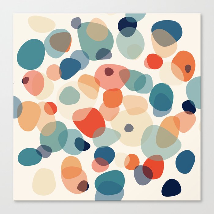 Retro pebbles 2 Canvas Print