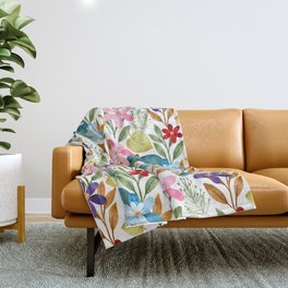 Floral and colorful pattern Throw Blanket