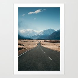Road to Mt Cook, New Zealand Art Print
