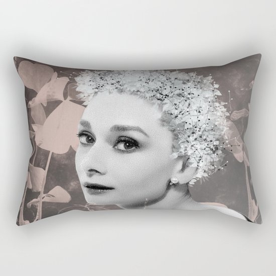 Audrey in White Rectangular Pillow