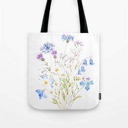 white purple and blue wildflowers  Tote Bag