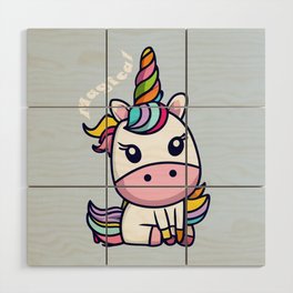 Magical unicorn Wood Wall Art