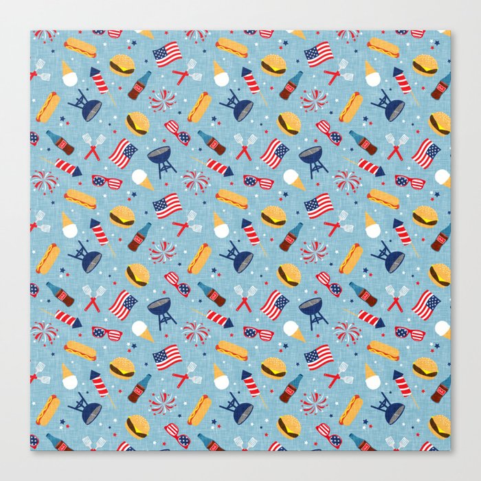 American cookout - blue Canvas Print