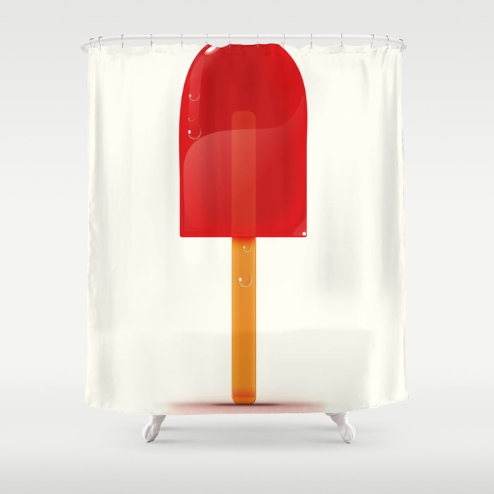 Bright Red Lolly. Shower Curtain