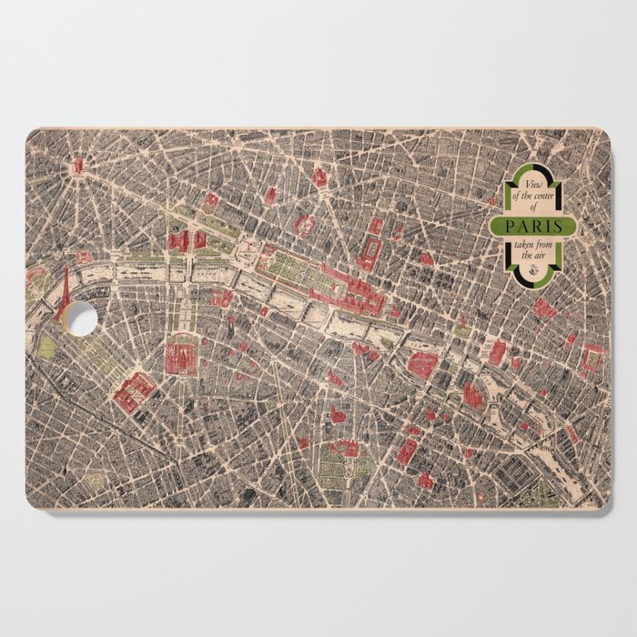 Vintage Map of Paris Cutting Board