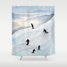 Skiing in Infinity Shower Curtain