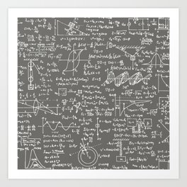 Physics Equations // Slate Grey Art Print
