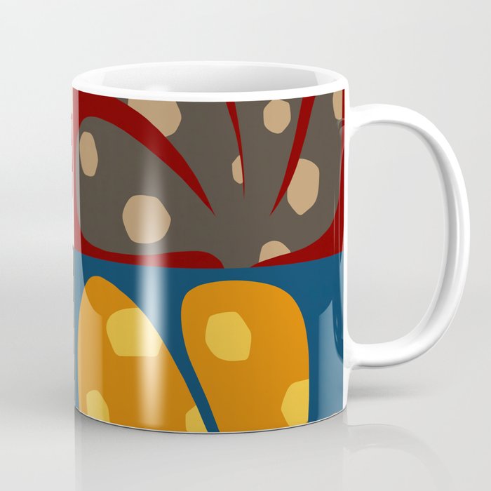 Spots patterned color leaves patchwork 1 Coffee Mug