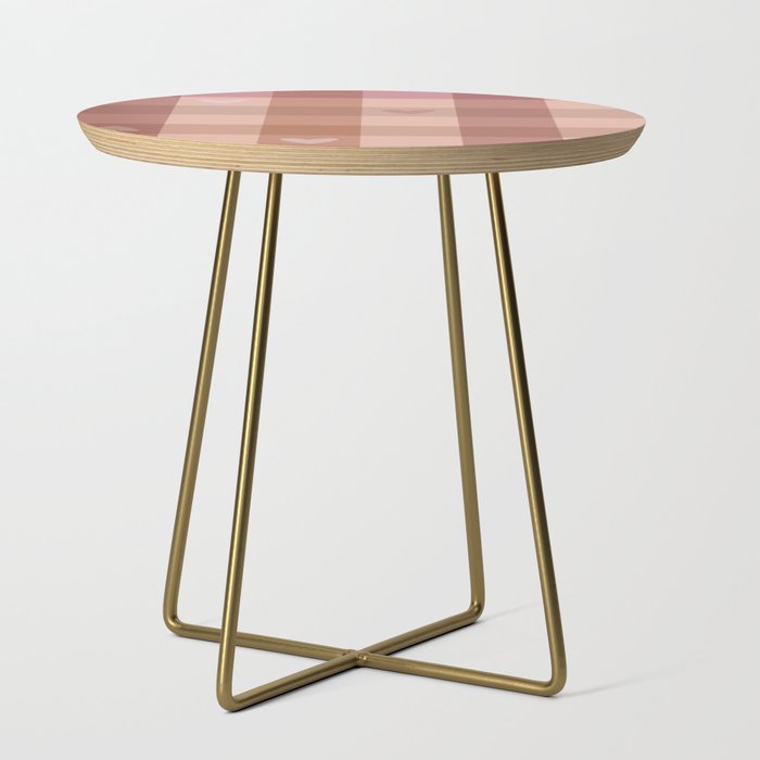 Love check in earthy hues Side Table