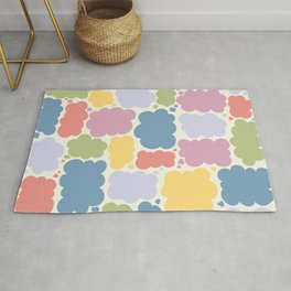 Colorful Thought Bubble Pattern Area & Throw Rug