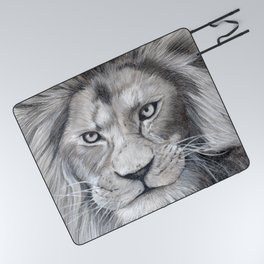 A Lion within a Brave Man Picnic Blanket