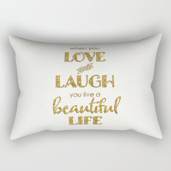 When you - Gold glitter typography on white backround Rectangular Pillow