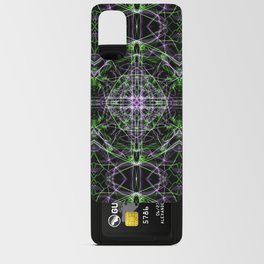 Liquid Light Series 76 ~ Green & Purple Abstract Fractal Pattern Android Card Case