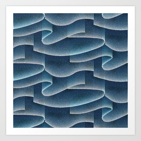 Aurora Borealis_Sky Blue Lights Art Print