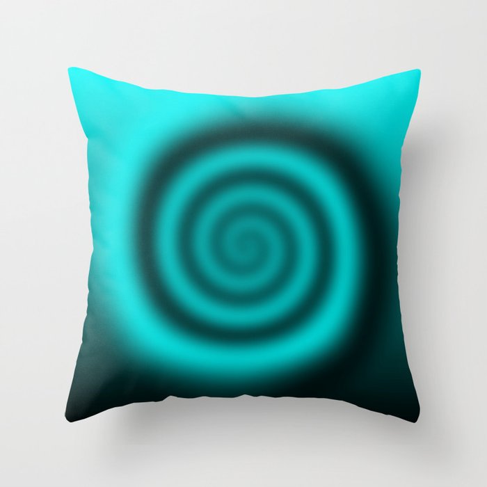 Blue Spiral Throw Pillow