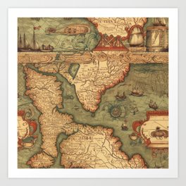 Old Map Art Print