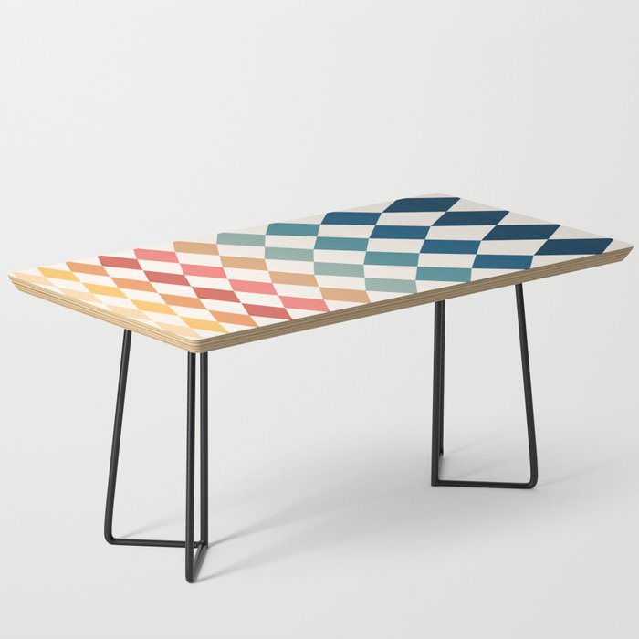 Geometric Shape Patterns 20 in fun bright rainbow themed Coffee Table