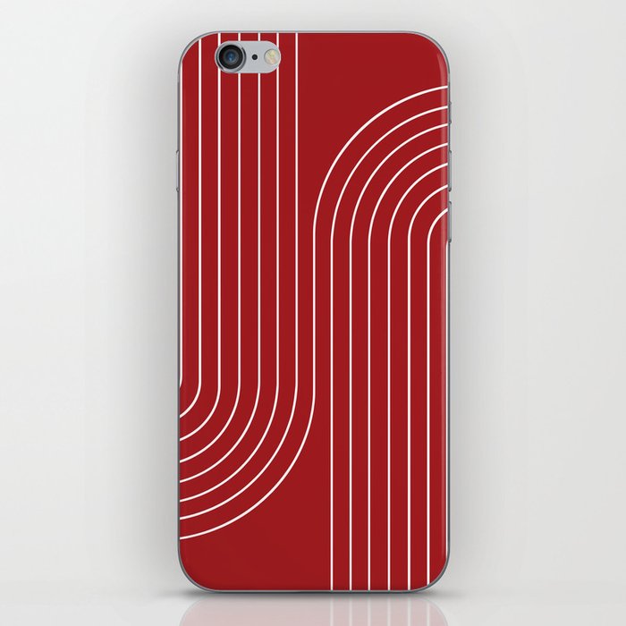 Minimal Line Curvature LXXX Ruby Red Mid Century Modern Arch Abstract iPhone Skin