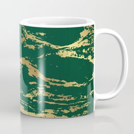 Seamless pattern with marble emerald green and gold Coffee Mug
