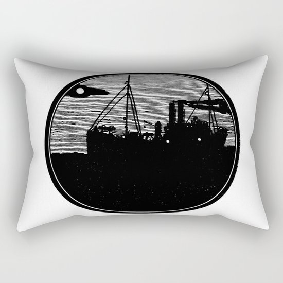 Silent boat. Rectangular Pillow