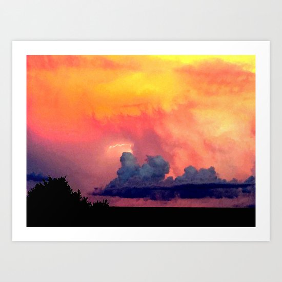 Lightning over Madison Art Print
