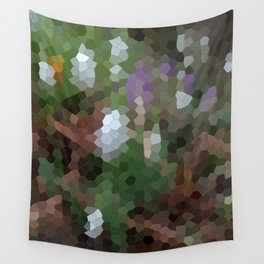 Abstract Mosaic Snowdrop And Crocus Flowers Wall Tapestry