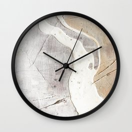 Feels: a neutral, textured, abstract piece in whites by Alyssa Hamilton Art Wall Clock