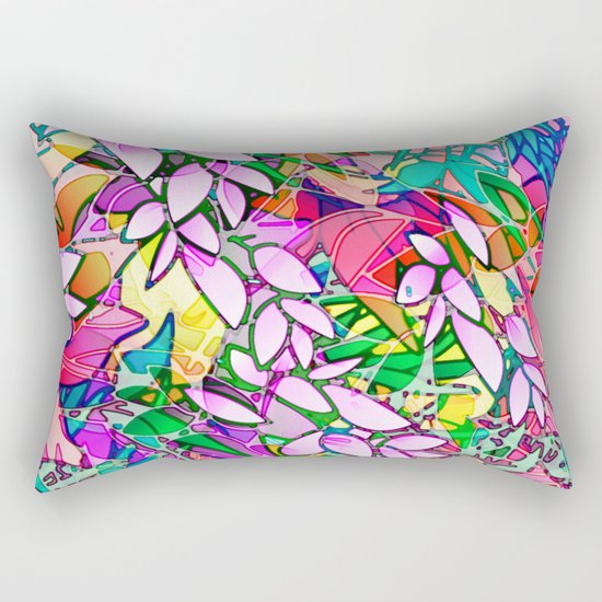 Grunge Art Floral Abstract G130 Rectangular Pillow