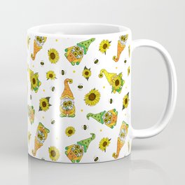 Garden Gnomes and Sunflowers Pattern Coffee Mug