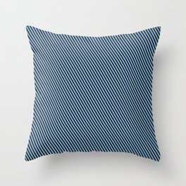 [ Thumbnail: Blue & Green Colored Stripes/Lines Pattern Throw Pillow ]