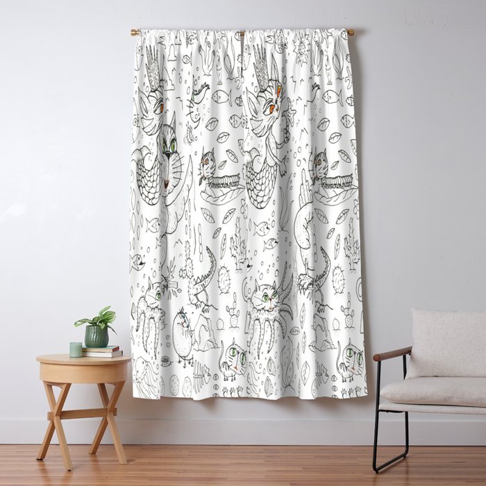 Fantasy Cats Blackout Curtain By Amygale
