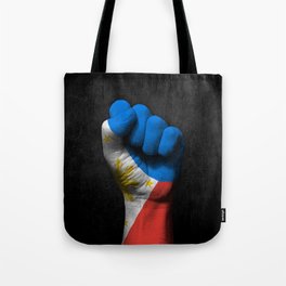 Filipino Flag on a Raised Clenched Fist Tote Bag