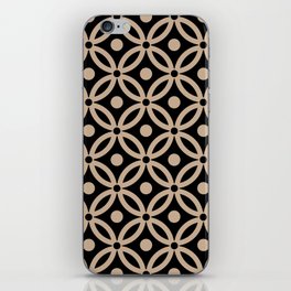 Classic Intertwined Ring and Dot Pattern 624 Black and Tan iPhone Skin