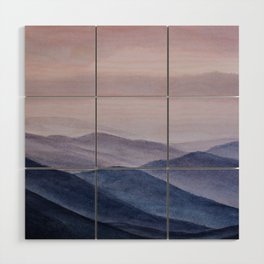 Mountains in Pink and Purple  Wood Wall Art