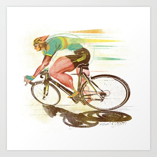 The Sprinter, Cycling Edition Art Print