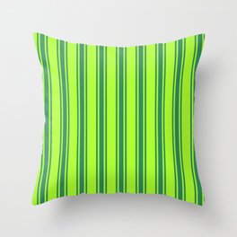 [ Thumbnail: Light Green and Sea Green Colored Lines/Stripes Pattern Throw Pillow ]