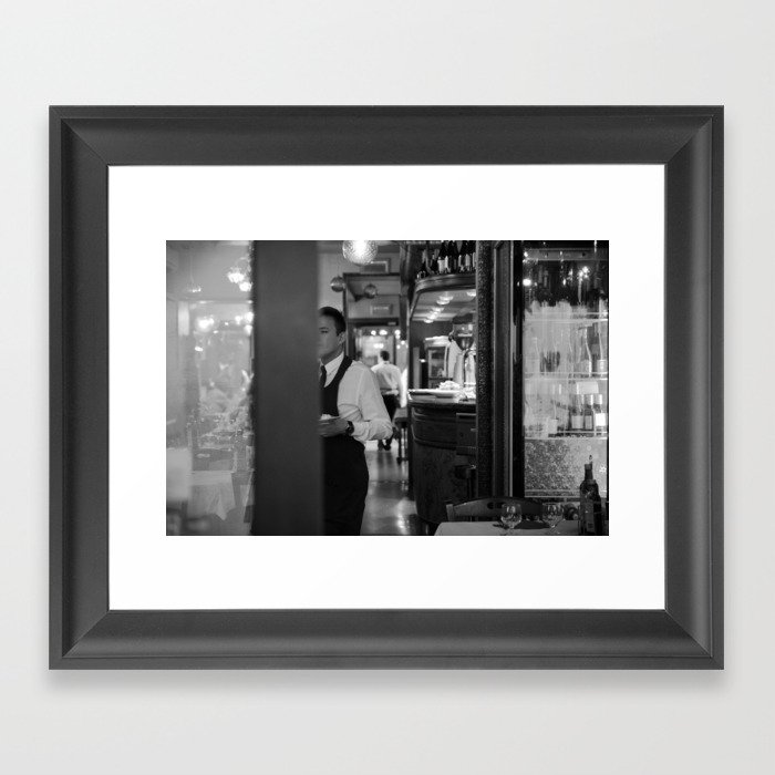 A bartender in Venice - street photography Framed Art Print