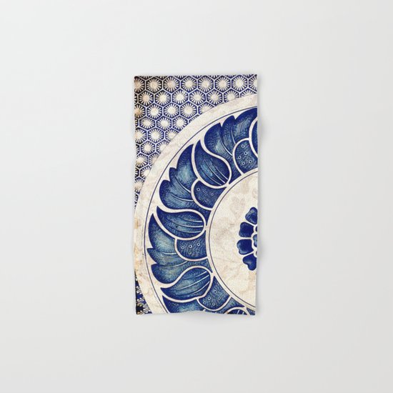 Blue Oriental Vintage Tile 05 Hand & Bath Towel