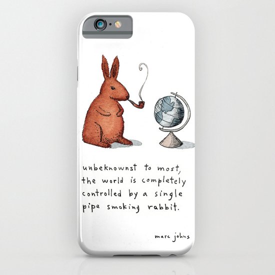 Pipe-smoking rabbit iPhone & iPod Case