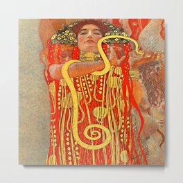 Gustav Klimt - University of Vienna Ceiling Paintings (Medicine), detail showing Hygieia Metal Print