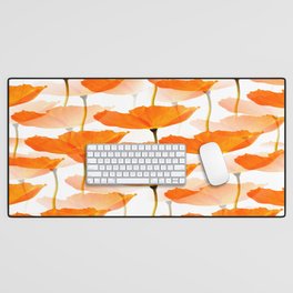 Orange Poppies On A White Background #decor #society6 #buyart Desk Mat