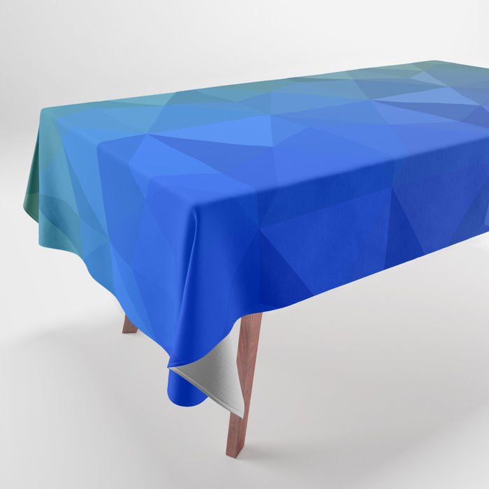 Multicolor green, blue polygonal illustration, which consist of triangles. Geometric background in Origami style with gradient. Triangular design Tablecloth