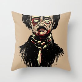 Edgar Allan Poe Zombie Throw Pillow